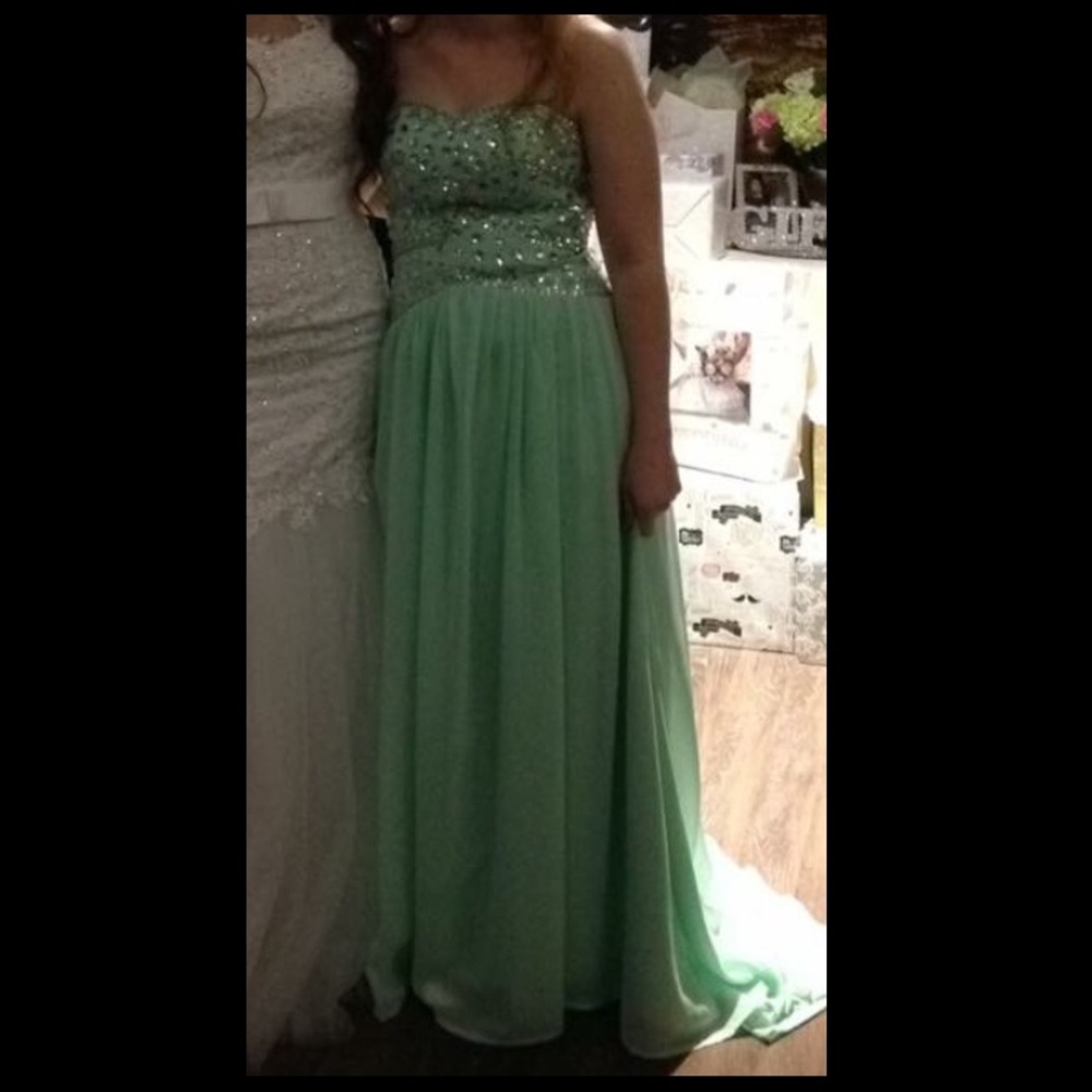 Mint jeweled gown